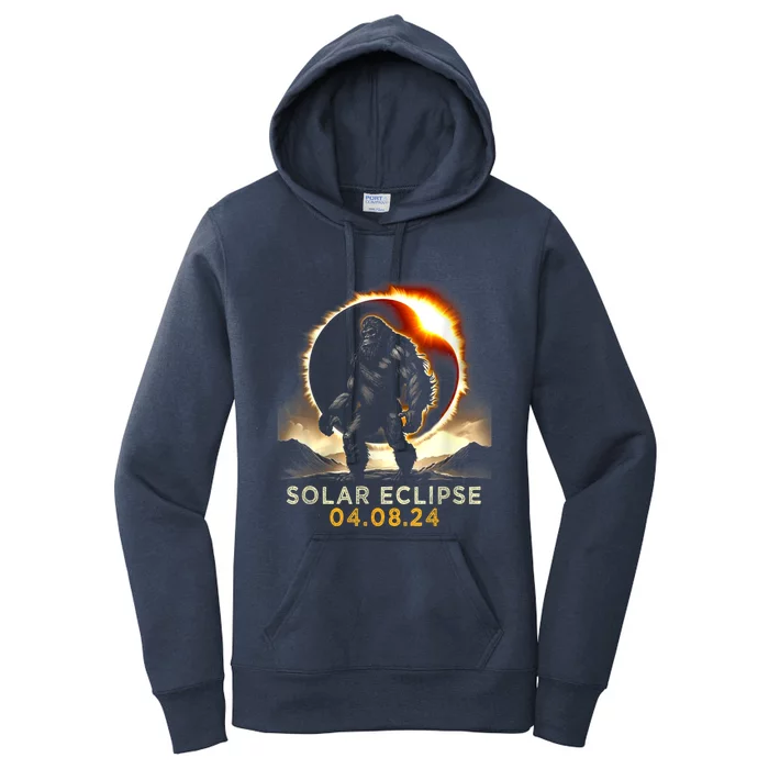 Funny Bigfoot Total Solar Eclipse 4.08.2024 Apparel Women's Pullover Hoodie