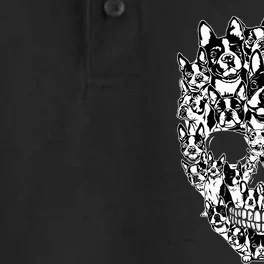 Funny Boston Terrier Skull Dog Skeleton Halloween Dry Zone Grid Performance Polo