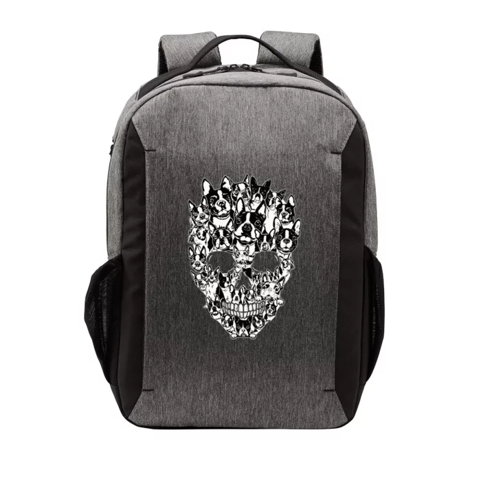 Funny Boston Terrier Skull Dog Skeleton Halloween Vector Backpack