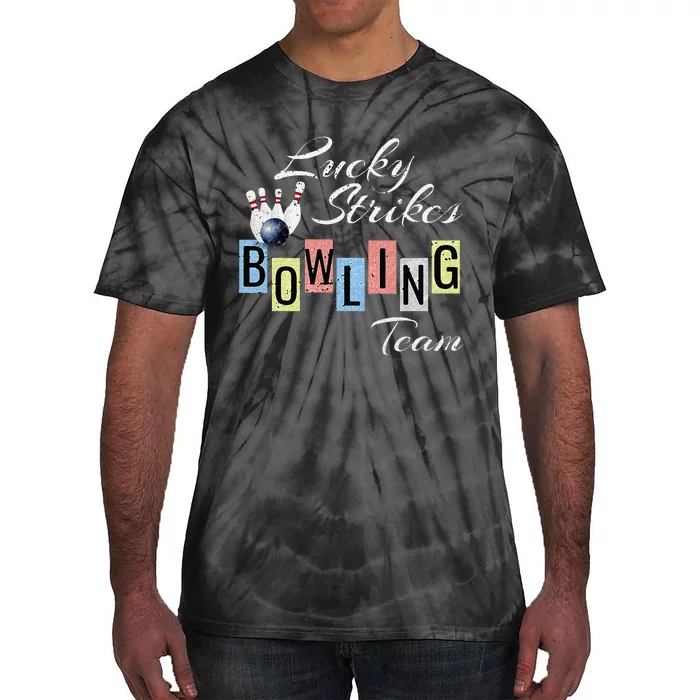 Funny Bowling Team Lucky Strikes Fun Bowler League Tie-Dye T-Shirt