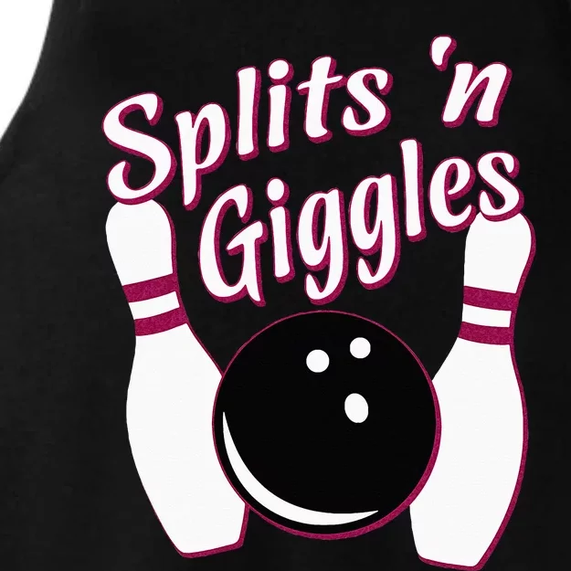 Funny Bowling Team Splits N Giggles Ladies Tri-Blend Wicking Tank