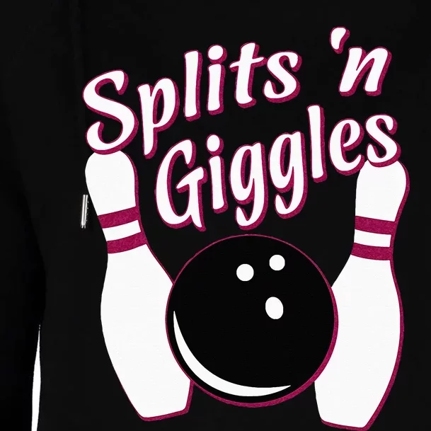 Funny Bowling Team Splits N Giggles Womens Funnel Neck Pullover Hood