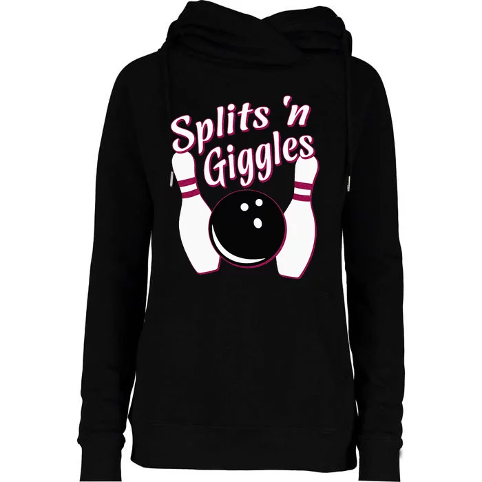 Funny Bowling Team Splits N Giggles Womens Funnel Neck Pullover Hood