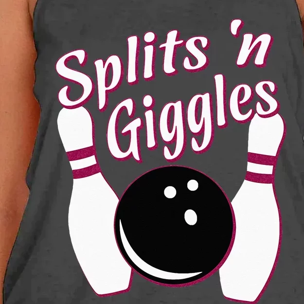 Funny Bowling Team Splits N Giggles Women's Knotted Racerback Tank