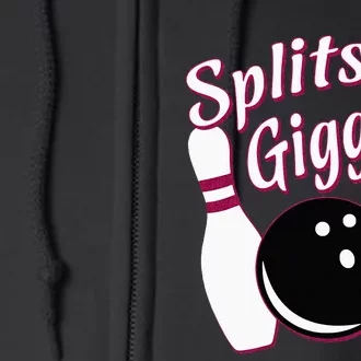 Funny Bowling Team Splits N Giggles Full Zip Hoodie