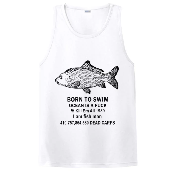 Funny Born To Swim Ocean Is A Fuk Kill Em All 1989 Performance Tank