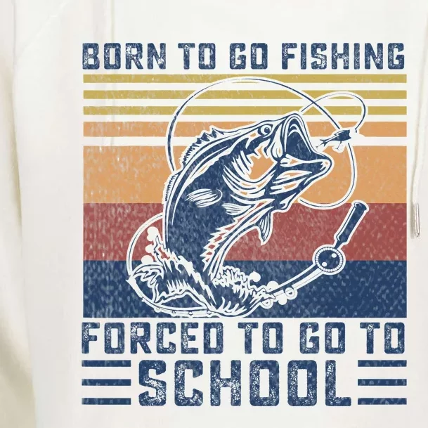 Funny Born To Go Fishing Bass Fish Fisherman Womens Funnel Neck Pullover Hood