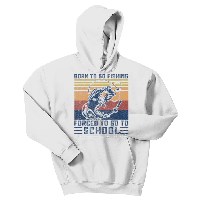 Funny Born To Go Fishing Bass Fish Fisherman Kids Hoodie