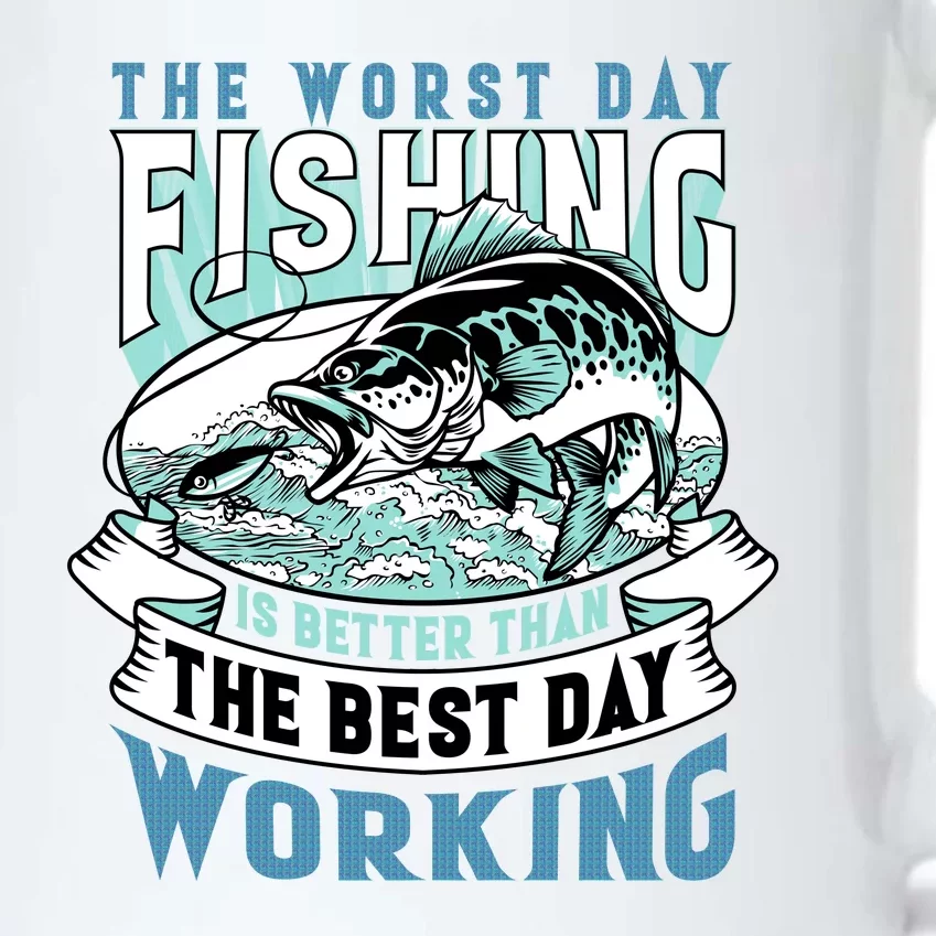 Fishing Better Than Working Black Color Changing Mug