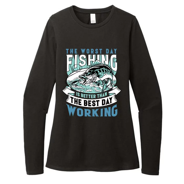 Fishing Better Than Working Womens CVC Long Sleeve Shirt