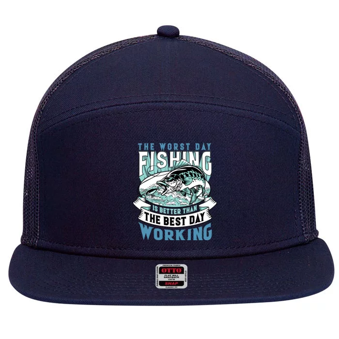 Fishing Better Than Working 7 Panel Mesh Trucker Snapback Hat