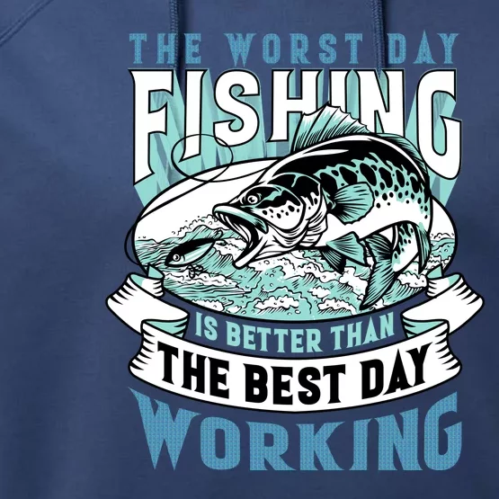 Fishing Better Than Working Performance Fleece Hoodie