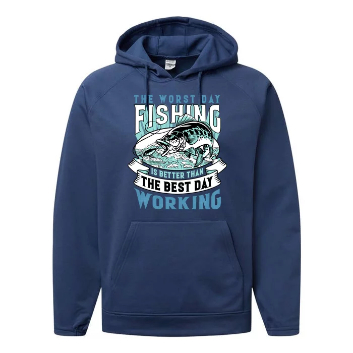 Fishing Better Than Working Performance Fleece Hoodie