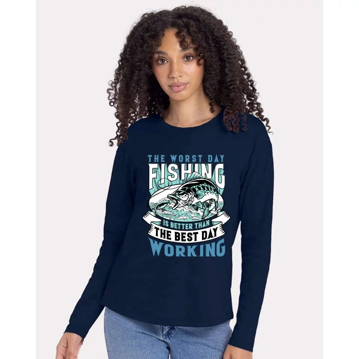 Fishing Better Than Working Womens Cotton Relaxed Long Sleeve T-Shirt