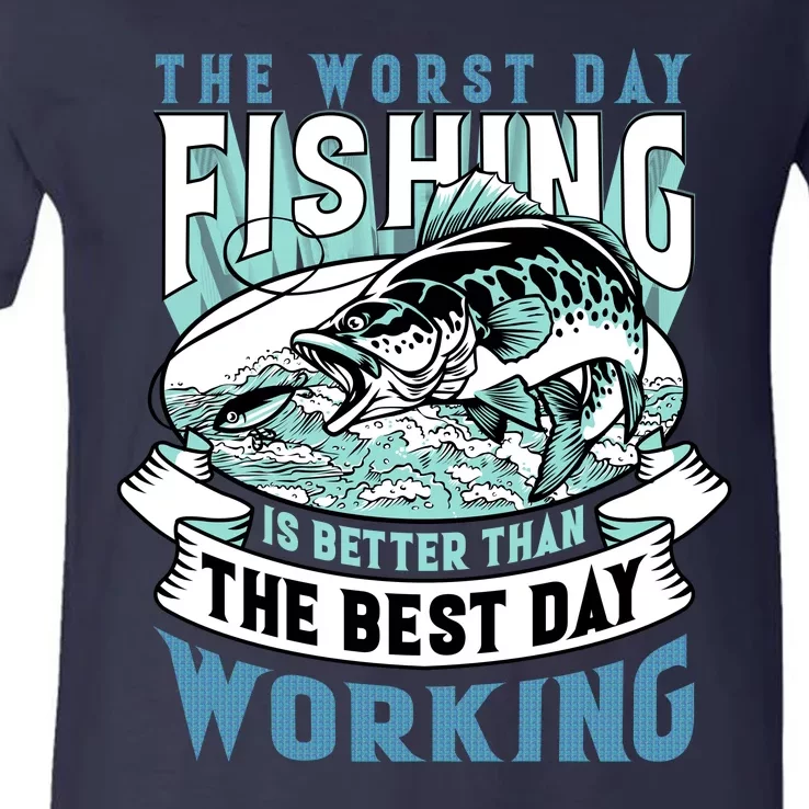 Fishing Better Than Working V-Neck T-Shirt