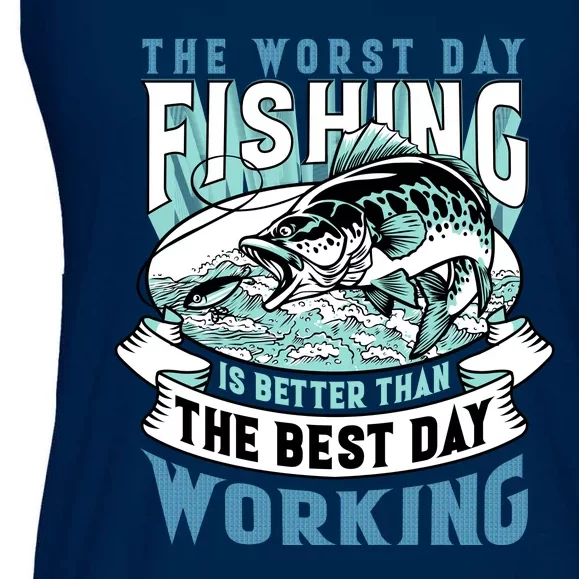 Fishing Better Than Working Ladies Essential Flowy Tank