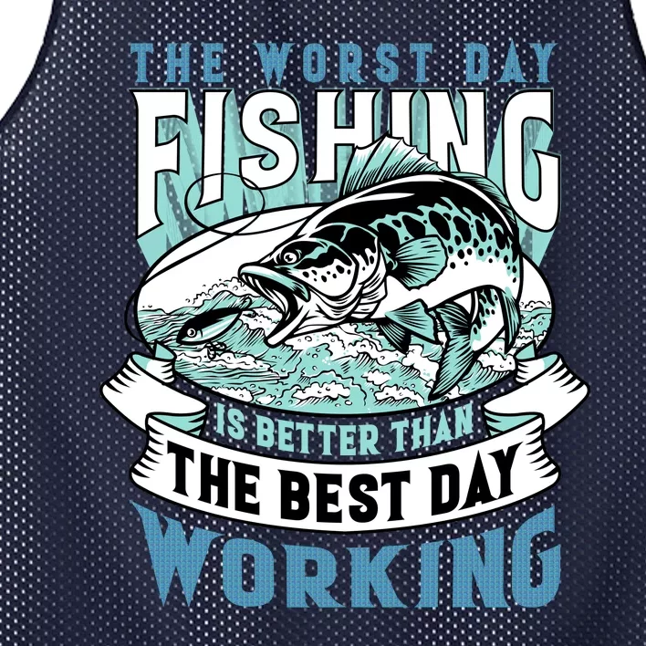 Fishing Better Than Working Mesh Reversible Basketball Jersey Tank