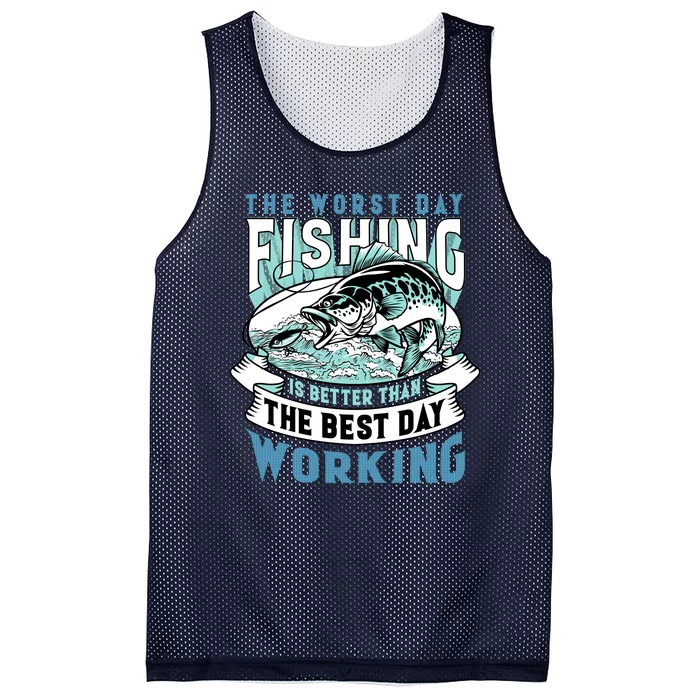 Fishing Better Than Working Mesh Reversible Basketball Jersey Tank