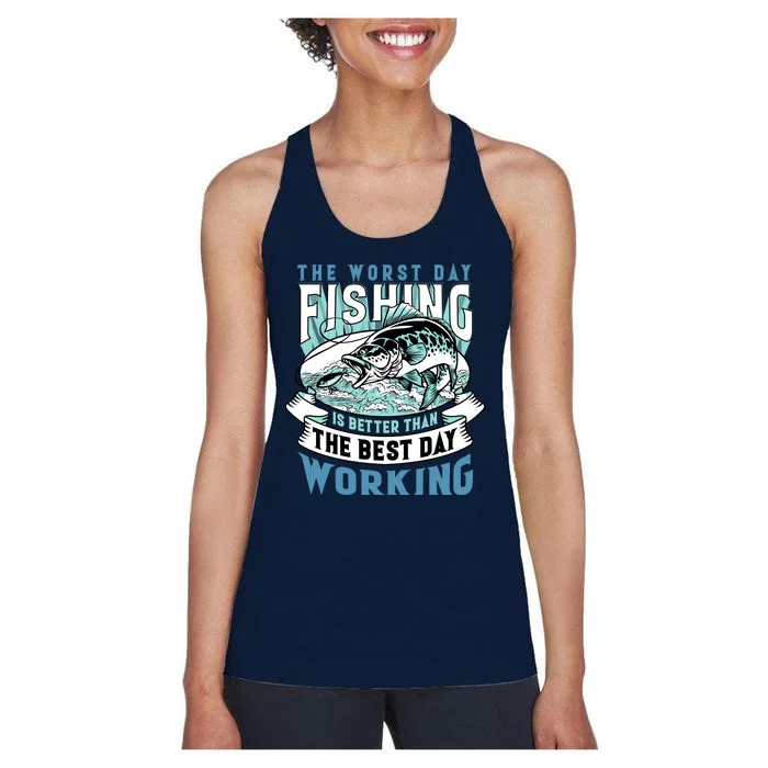 Fishing Better Than Working Women's Racerback Tank