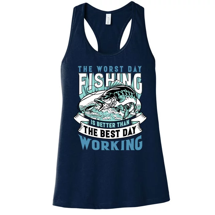 Fishing Better Than Working Women's Racerback Tank