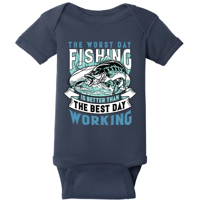 Fishing Better Than Working Baby Bodysuit