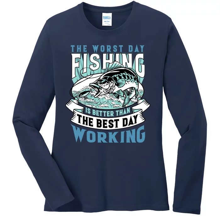 Fishing Better Than Working Ladies Long Sleeve Shirt