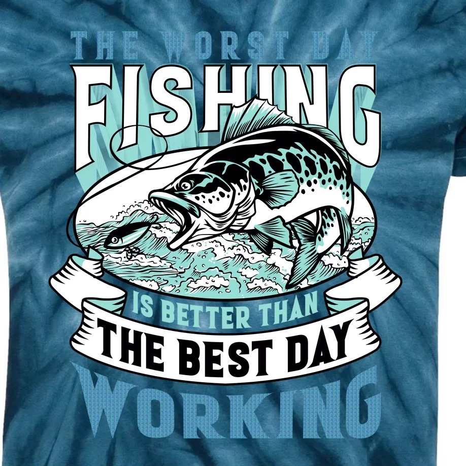 Fishing Better Than Working Kids Tie-Dye T-Shirt