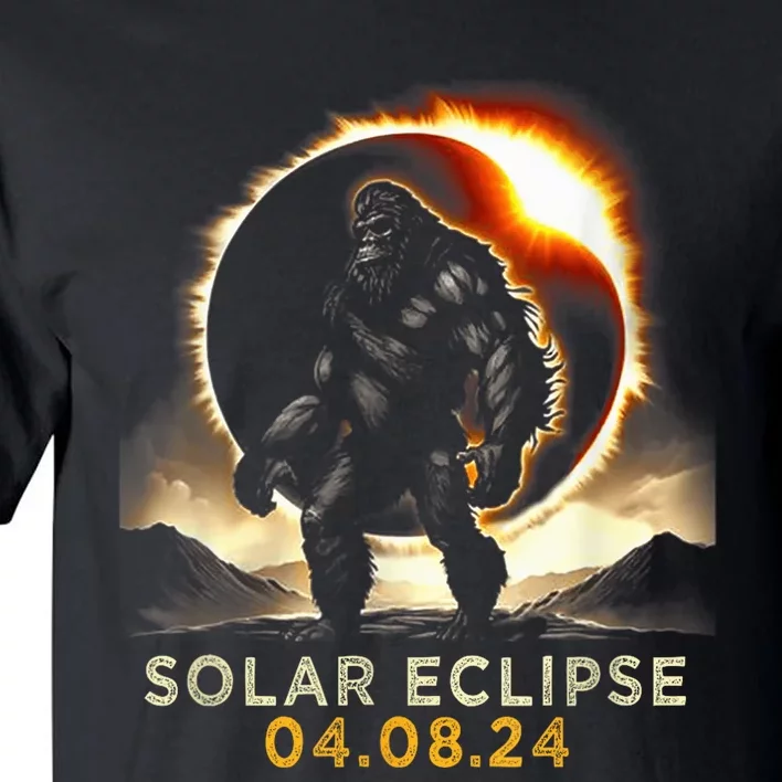 Funny Bigfoot Total Solar Eclipse 4.08.2024 Apparel Tall T-Shirt