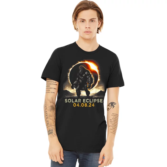 Funny Bigfoot Total Solar Eclipse 4.08.2024 Apparel Premium T-Shirt