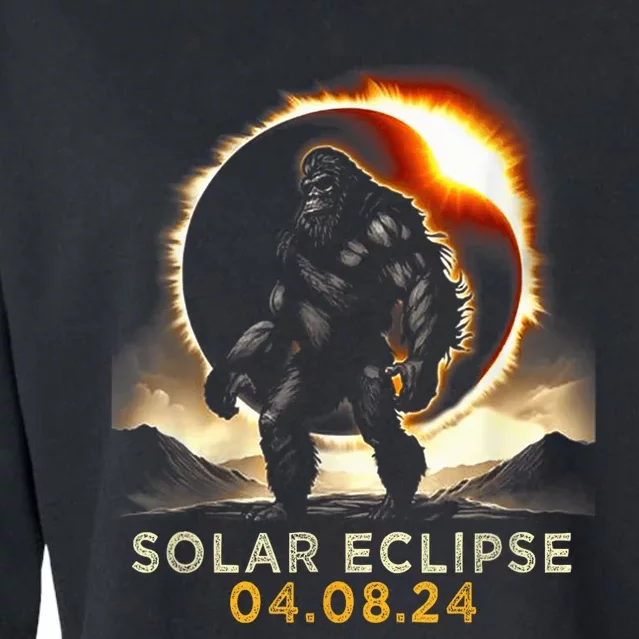 Funny Bigfoot Total Solar Eclipse 4.08.2024 Apparel Cropped Pullover Crew