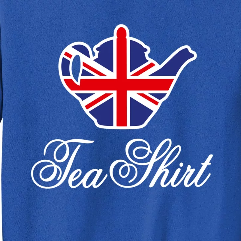 Funny British Tea Gift Uk Teapot Union Jack Flag Tea Pun Gift Sweatshirt