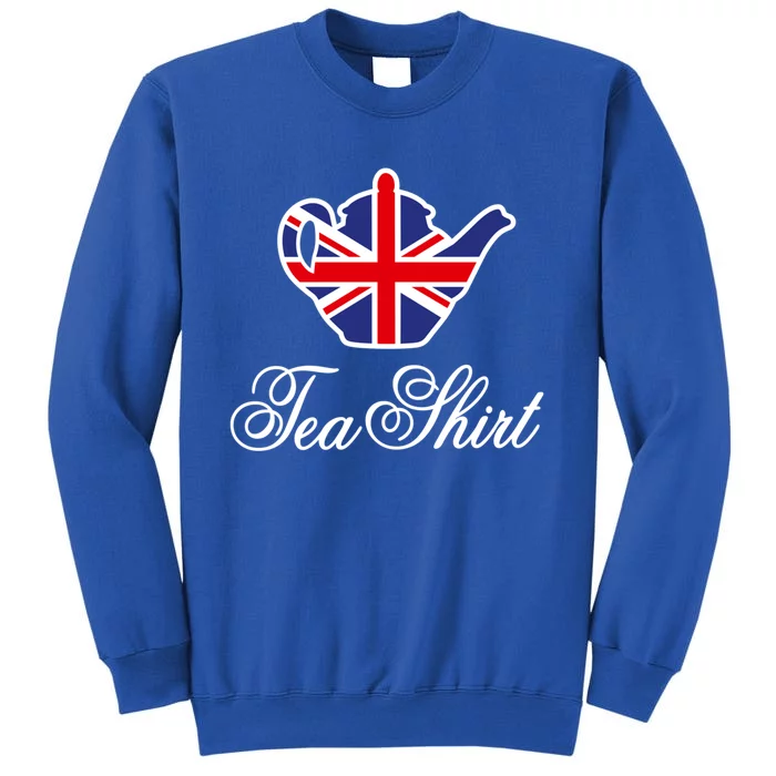 Funny British Tea Gift Uk Teapot Union Jack Flag Tea Pun Gift Sweatshirt