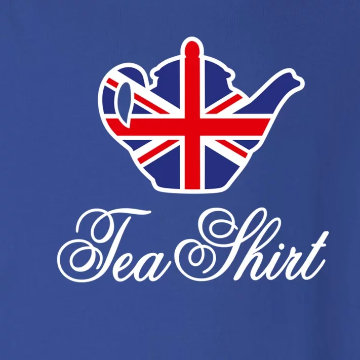 Funny British Tea Gift Uk Teapot Union Jack Flag Tea Pun Gift Toddler Long Sleeve Shirt