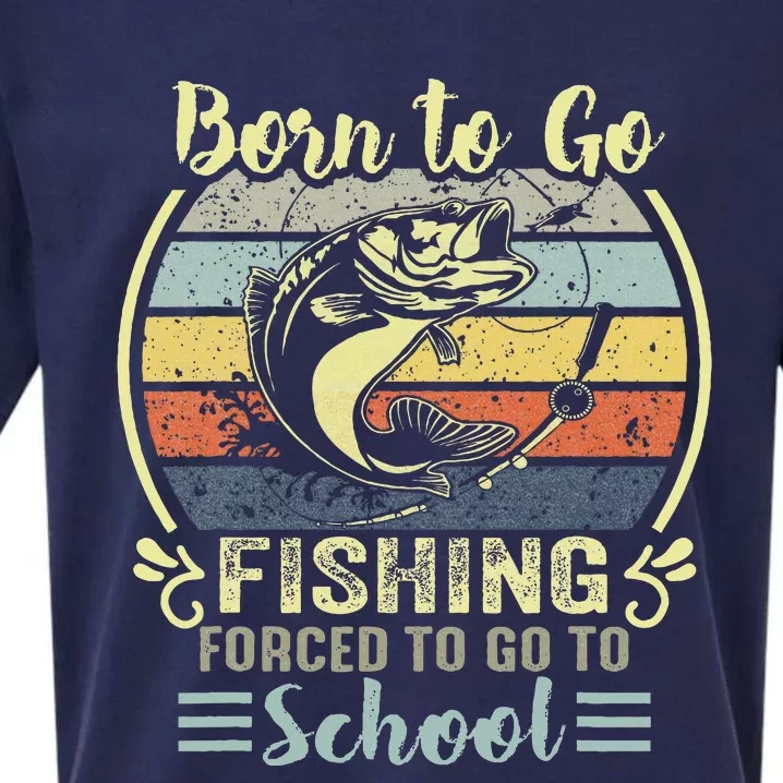 Funny Born To Go Fishing Bass Fish Fisherman Sueded Cloud Jersey T-Shirt