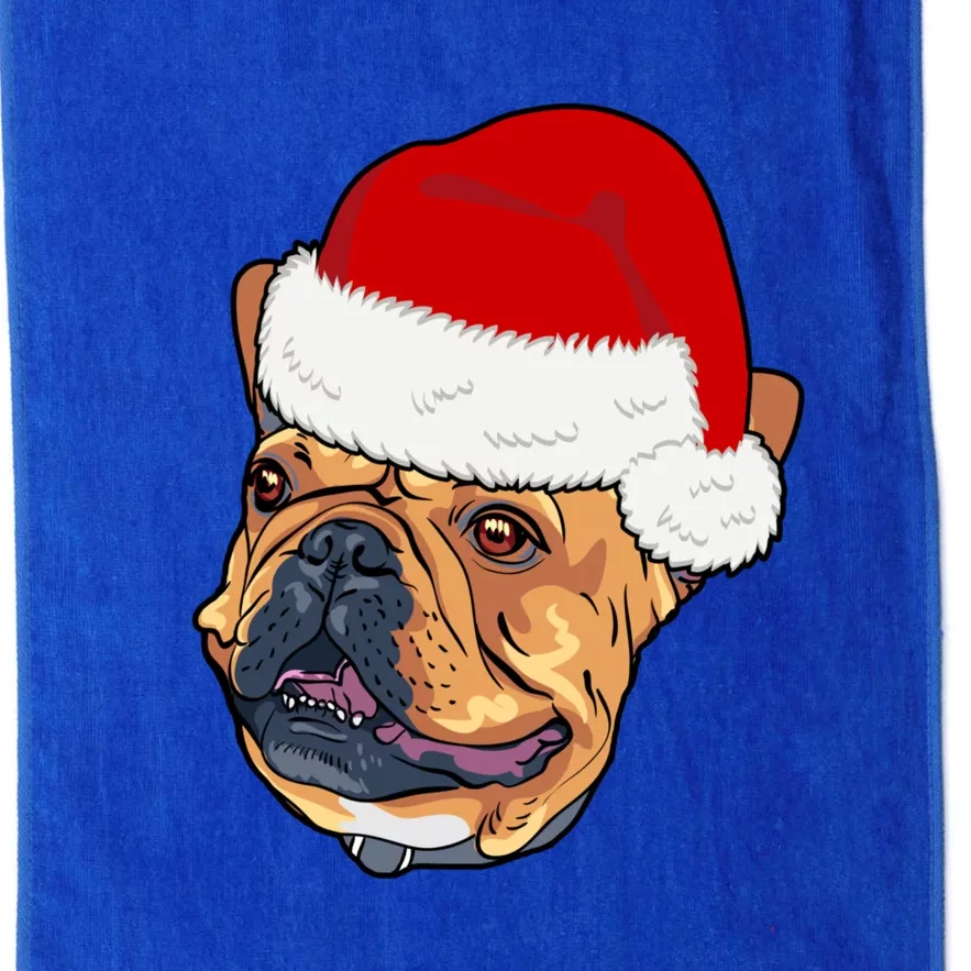 Funny Boston Terrier Bostie Dog Lover Christmas Santa Hat Gift Platinum Collection Golf Towel