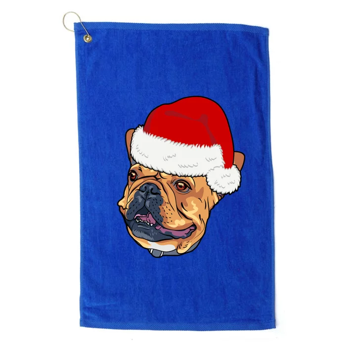 Funny Boston Terrier Bostie Dog Lover Christmas Santa Hat Gift Platinum Collection Golf Towel