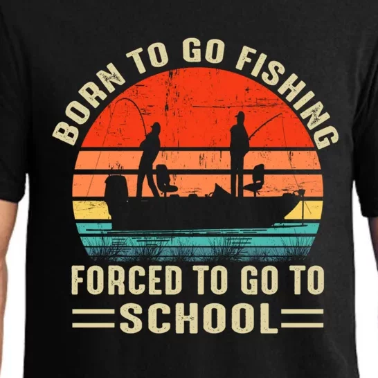 Funny Born To Go Fishing Bass Fish Fisherman Boy Pajama Set