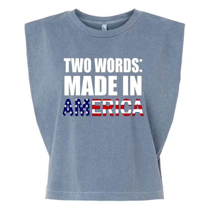 Funny Biden Two Words, Made In America Garment-Dyed Women's Muscle Tee