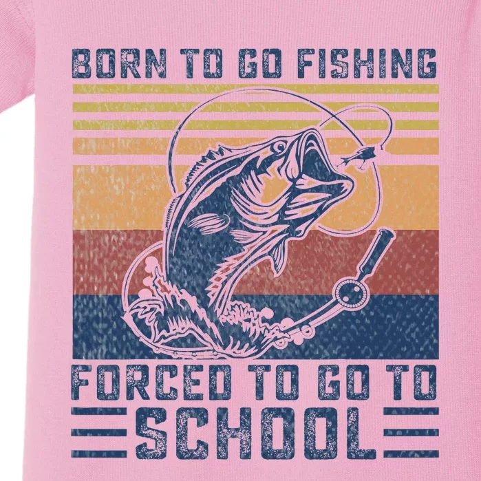 Funny Born To Go Fishing Bass Fish Fisherman Baby Bodysuit