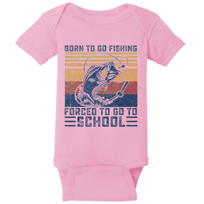 Funny Born To Go Fishing Bass Fish Fisherman Baby Bodysuit