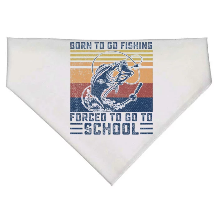 Funny Born To Go Fishing Bass Fish Fisherman USA-Made Doggie Bandana