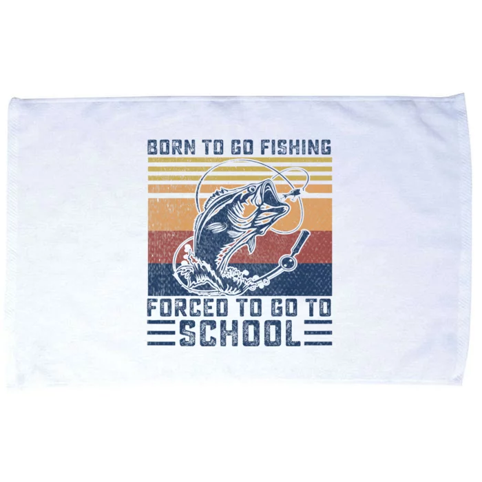 Funny Born To Go Fishing Bass Fish Fisherman Microfiber Hand Towel