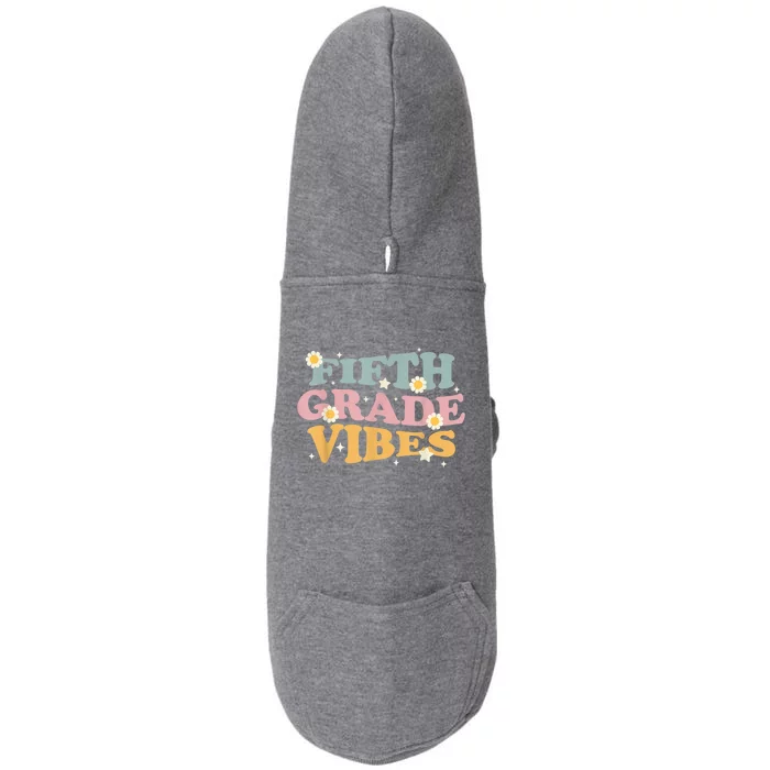 Funny Back To School Fifth Grade Vibes Teachers Vintage Gift Doggie 3-End Fleece Hoodie