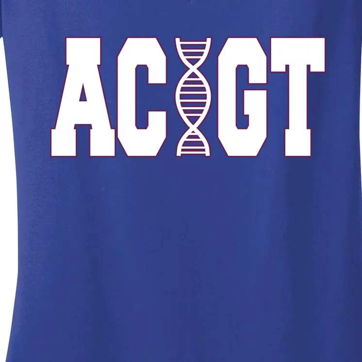 Funny Biology Teacher Science Dna Atgc Cute Gift Great Gift Women's V-Neck T-Shirt