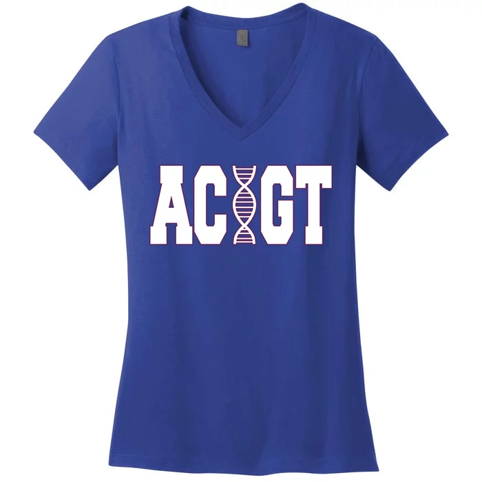 Funny Biology Teacher Science Dna Atgc Cute Gift Great Gift Women's V-Neck T-Shirt