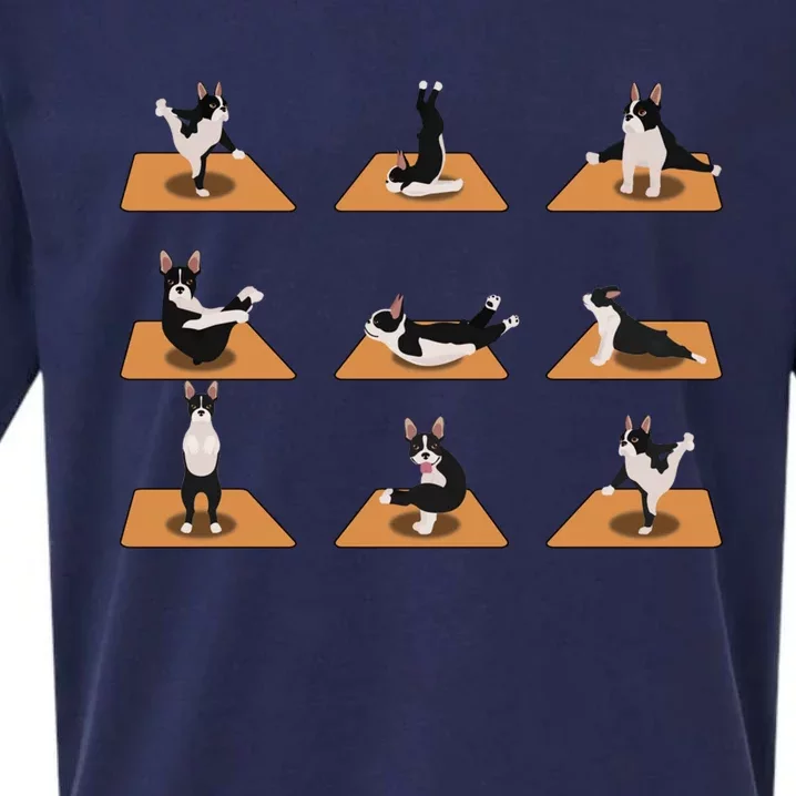 Funny Boston Terrier Dogs Yoga Poses Meditation Lovers Fans Gift Sueded Cloud Jersey T-Shirt