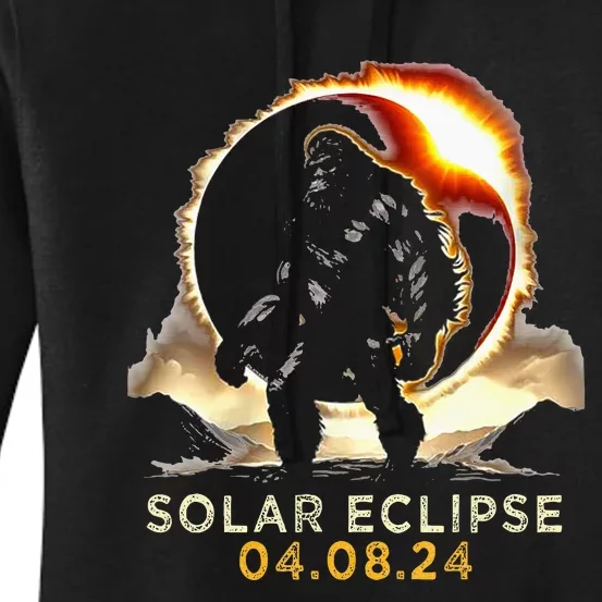 Funny Bigfoot Total Solar Eclipse 4.08.2024 Apparel Women's Pullover Hoodie