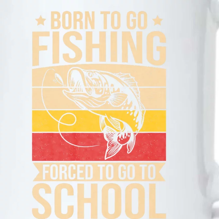 Fishing Born To Go Fishing Forced To Go To School Black Color Changing Mug