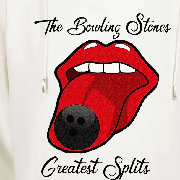 Funny Bowling The Bowling Stones Design Womens Funnel Neck Pullover Hood