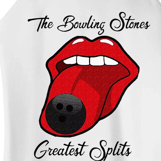 Funny Bowling The Bowling Stones Design Women’s Perfect Tri Rocker Tank